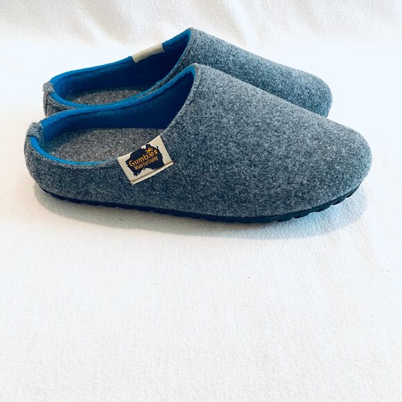 Gumbies slippers EU 41 grey felt wool Outback slip-on rubber soles comfort warm - Picture 2 of 7